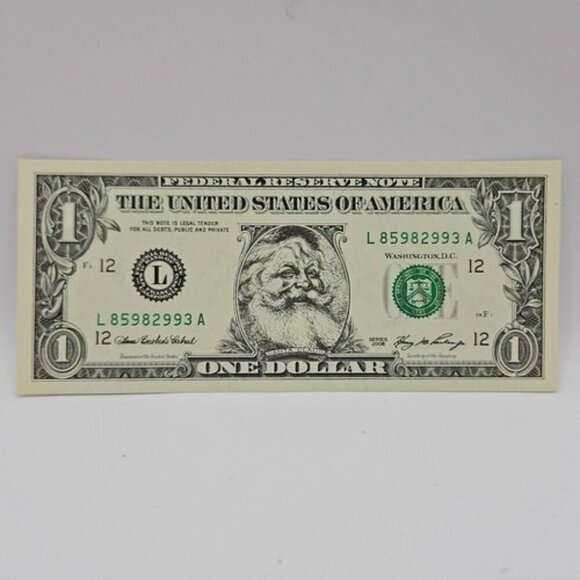 Publix Supermarket Christmas 2006 Santa One Dollar Note Uncirculated NOEL - Picture 2 of 16